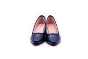 zapato tacon 4cm azul marino